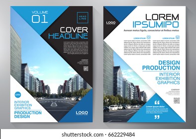 Business Brochure. Flyer Design. Leaflets 3 fold Template. Cover Book and Magazine. Annual Report Vector illustration