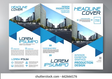 Folleto comercial. Diseño del volante. Folletos 3 veces Plantilla. Portada y Revista. Ilustración del vector de informe anual