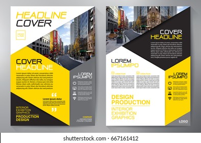 Business Brochure. Flyer Design. Leaflets a4 Template. Cover Book and Magazine. Annual Report Vector illustration