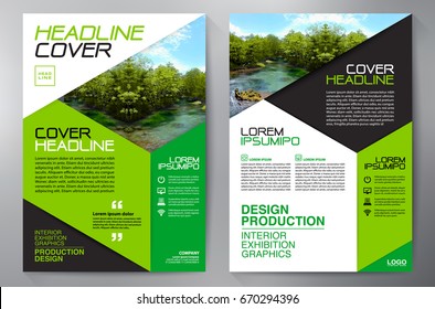 Business Brochure. Flyer Design. Leaflets a4 Template. Cover Book and Magazine. Annual Report Vector illustration
