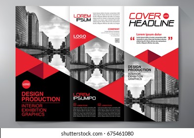 Business Brochure. Flyer Design. Leaflets 3 fold Template. Cover Book and Magazine. Annual Report Vector illustration