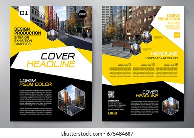 Business Brochure. Flyer Design. Leaflets a4 Template. Cover Book and Magazine. Annual Report Vector illustration