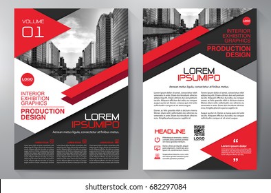 Business Brochure. Flyer Design. Leaflets a4 Template. Cover Book and Magazine. Annual Report Vector illustration