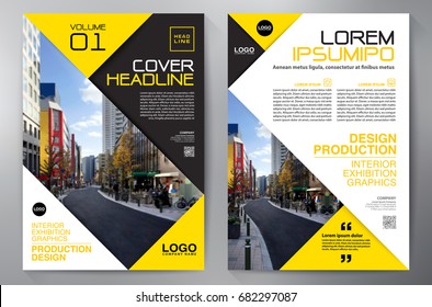 Business Brochure. Flyer Design. Leaflets a4 Template. Cover Book and Magazine. Annual Report Vector illustration