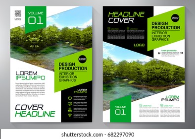 Business Brochure. Flyer Design. Leaflets a4 Template. Cover Book and Magazine. Annual Report Vector illustration