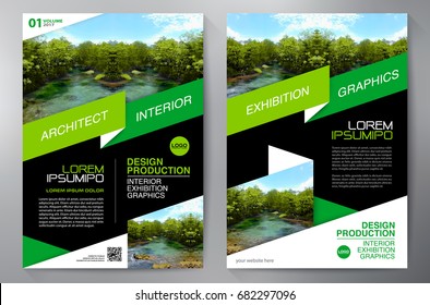 Business Brochure. Flyer Design. Leaflets a4 Template. Cover Book and Magazine. Annual Report Vector illustration
