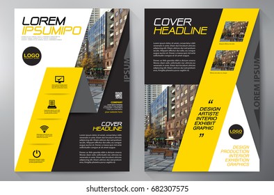 Business Brochure. Flyer Design. Leaflets a4 Template. Cover Book and Magazine. Annual Report Vector illustration