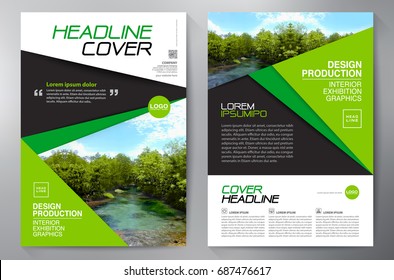 Business Brochure. Flyer Design. Leaflets a4 Template. Cover Book and Magazine. Annual Report Vector illustration