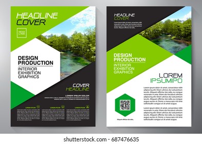 Business Brochure. Flyer Design. Leaflets a4 Template. Cover Book and Magazine. Annual Report Vector illustration