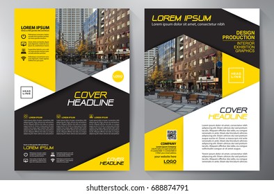 Business Brochure. Flyer Design. Leaflets a4 Template. Cover Book and Magazine. Annual Report Vector illustration