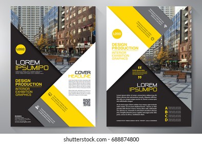 Business Brochure. Flyer Design. Leaflets a4 Template. Cover Book and Magazine. Annual Report Vector illustration