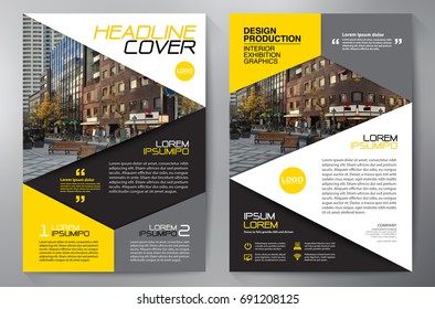 Business Brochure. Flyer Design. Leaflets a4 Template. Cover Book and Magazine. Annual Report Vector illustration