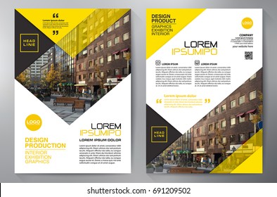 Business Brochure. Flyer Design. Leaflets a4 Template. Cover Book and Magazine. Annual Report Vector illustration