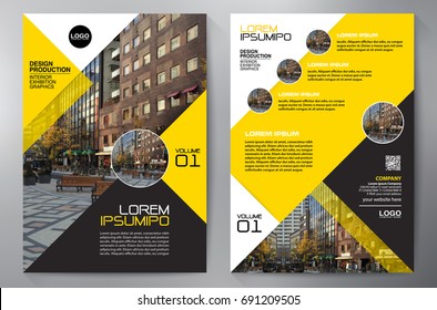 Business Brochure. Flyer Design. Leaflets a4 Template. Cover Book and Magazine. Annual Report Vector illustration