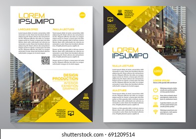 Business Brochure. Flyer Design. Leaflets a4 Template. Cover Book and Magazine. Annual Report Vector illustration