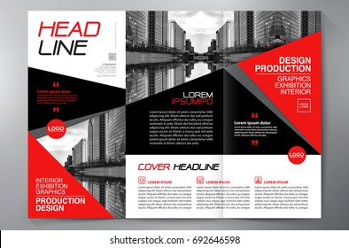 Business Brochure. Flyer Design. Leaflets 3 fold Template. Cover Book and Magazine. Annual Report Vector illustration