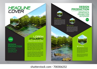 Business Brochure. Flyer Design. Leaflets a4 Template. Cover Book and Magazine. Annual Report Vector illustration