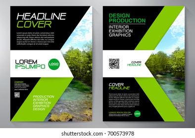 Business Brochure. Flyer Design. Leaflets a4 Template. Cover Book and Magazine. Annual Report Vector illustration