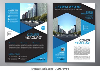 Business Brochure. Flyer Design. Leaflets a4 Template. Cover Book and Magazine. Annual Report Vector illustration