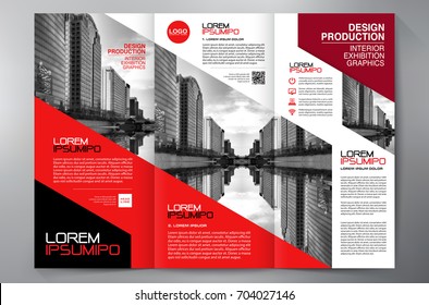 Business Brochure. Flyer Design. Leaflets 3 fold Template. Cover Book and Magazine. Annual Report Vector illustration