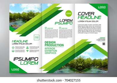 Business Brochure. Flyer Design. Leaflets 3 fold Template. Cover Book and Magazine. Annual Report Vector illustration