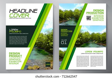 Business Brochure. Flyer Design. Leaflets a4 Template. Cover Book and Magazine. Annual Report Vector illustration