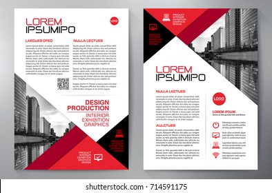 Business Brochure. Flyer Design. Leaflets a4 Template. Cover Book and Magazine. Annual Report Vector illustration