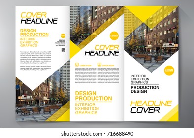 Business Brochure. Flyer Design. Leaflets 3 fold Template. Cover Book and Magazine. Annual Report Vector illustration