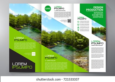 Business Brochure. Flyer Design. Leaflets 3 fold Template. Cover Book and Magazine. Annual Report Vector illustration