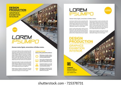 Business Brochure. Flyer Design. Leaflets a4 Template. Cover Book and Magazine. Annual Report Vector illustration