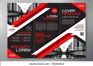 Business Brochure. Flyer Design. Leaflets 3 fold Template. Cover Book and Magazine. Annual Report Vector illustration