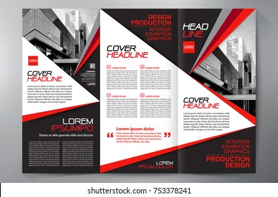 Business Brochure. Flyer Design. Leaflets 3 fold Template. Cover Book and Magazine. Annual Report Vector illustration