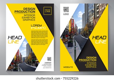 Business Brochure. Flyer Design. Leaflets a4 Template. Cover Book and Magazine. Annual Report Vector illustration