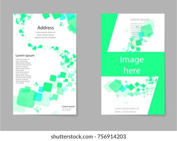 Business Brochure. Flyer Design. Leaflets a4 Template. Cover Book and Magazine. Annual Report Vector illustration. geometric shape font texture Abstract composition