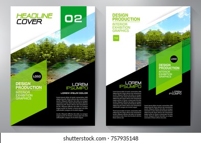 Business Brochure. Flyer Design. Leaflets a4 Template. Cover Book and Magazine. Annual Report Vector illustration