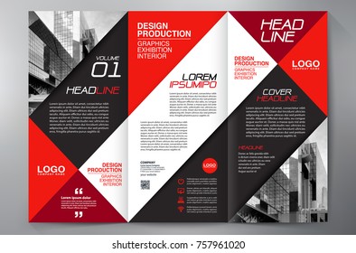 Business Brochure. Flyer Design. Leaflets 3 fold Template. Cover Book and Magazine. Annual Report Vector illustration