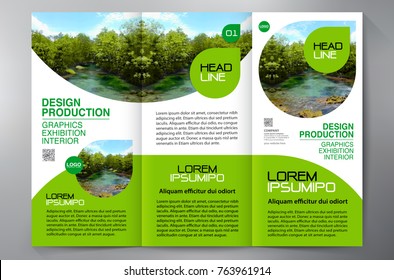 Business Brochure. Flyer Design. Leaflets 3 fold Template. Cover Book and Magazine. Annual Report Vector illustration