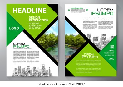 Business Brochure. Flyer Design. Leaflets a4 Template. Cover Book and Magazine. Annual Report Vector illustration