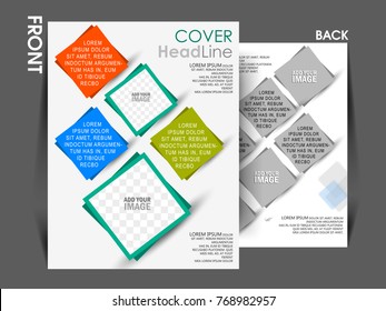 Business Brochure. Flyer Design. Leaflets a4 Template. Cover Book and Magazine. Annual Report Vector illustration.
