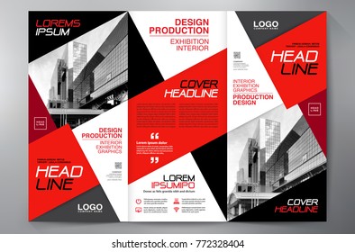 Business Brochure. Flyer Design. Leaflets 3 fold Template. Cover Book and Magazine. Annual Report Vector illustration