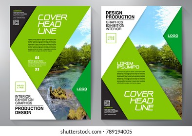 Business Brochure. Flyer Design. Leaflets a4 Template. Cover Book and Magazine. Annual Report Vector illustration