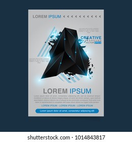 business brochure flyer design template vector.geometric square abstract background.layout in A4 size