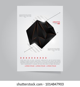 business brochure flyer design template vector.geometric square abstract background.layout in A4 size