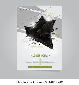 business brochure flyer design template vector.geometric square abstract background.layout in A4 size