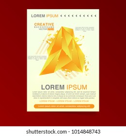 business brochure flyer design template vector.geometric square abstract background.layout in A4 size