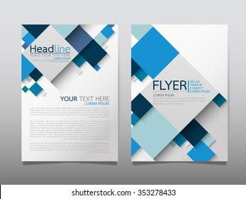 business brochure flyer design template vector.geometric square abstract background.layout in A4 size