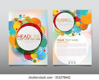 business brochure flyer design template vector.geometric circle abstract background.layout in A4 size