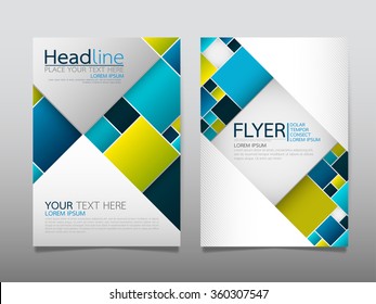 business brochure flyer design template vector.geometric square abstract background.layout in A4 size