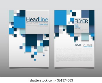 business brochure flyer design template vector.geometric square abstract background.layout in A4 size