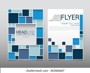 business brochure flyer design template vector.geometric square abstract background.layout in A4 size